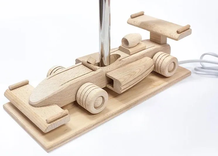 Biała lampka nocna dla dzieci wyścigówka - S191 M3-R21