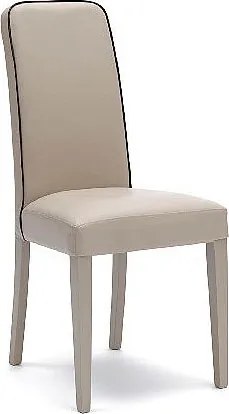 Anita - Krzesło ze skóry ekologicznej w kolorze beżowym, 2 szt.