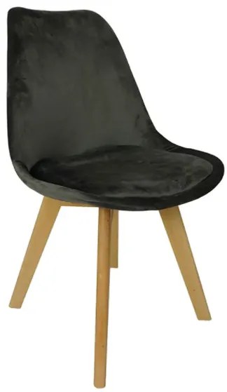 Ciemnoszare aksamitne krzesło MIA