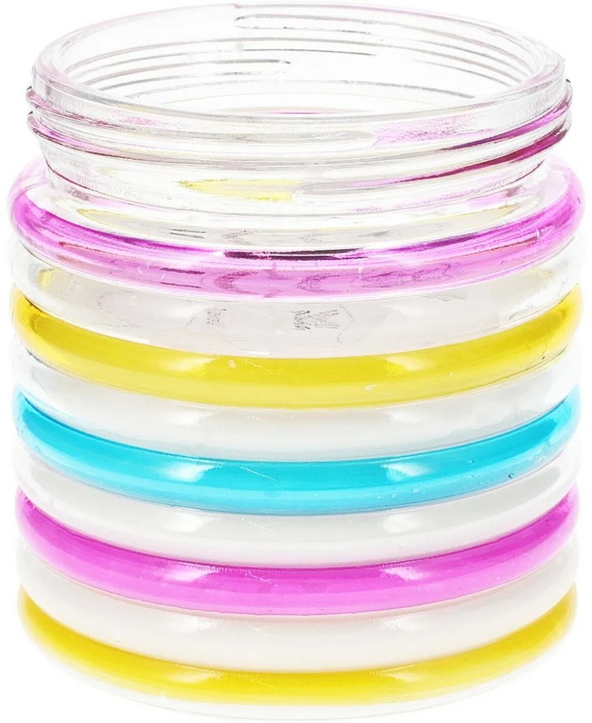 Świeca odstraszająca Citronella Stripes, 780 g, 11 x 12 cm, różowy