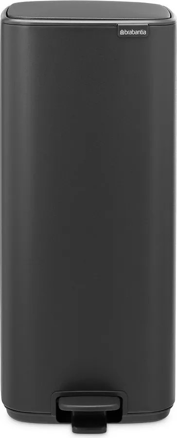 Ciemnoszary stalowy kosz na śmieci z pedałem 30 l Bo – Brabantia