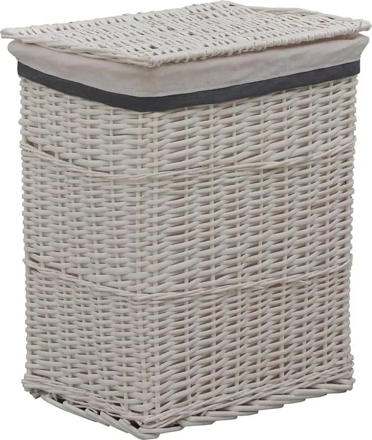 Biały wiklinowy kosz na pranie - Viver