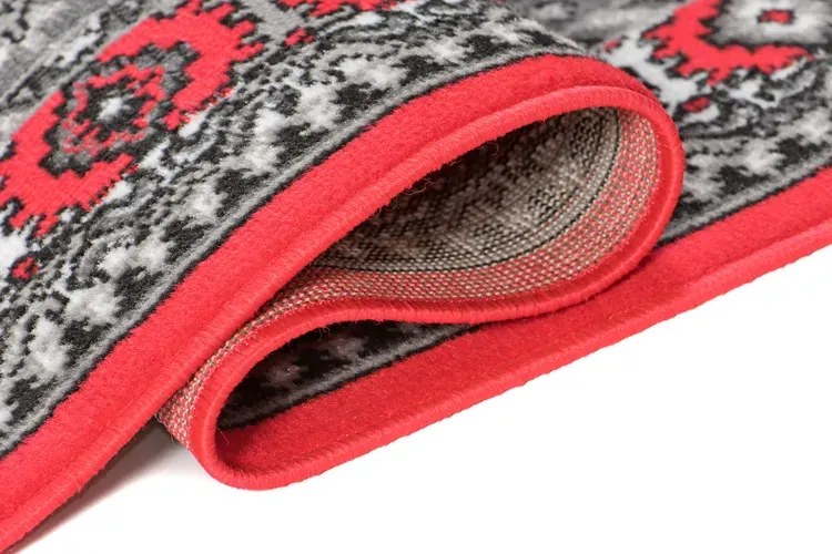 Czerwony prostokątny dywan w stylu retro H6-W60