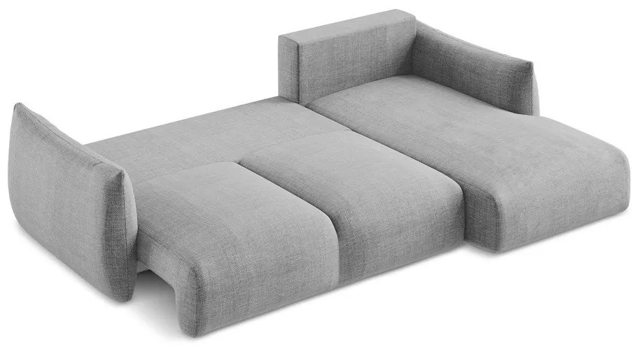 Jasnoszary rozkładany narożnik (prawostronny/z szezlongiem) Leila – Makamii