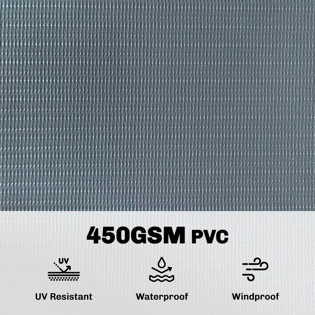 Outsunny Osłona ogrodowa 4 sztuki tworzywo sztuczne UV-odporna wodoodporna osłona z klipsami montażowymi 35m x 19cm szara | Aosom PL
