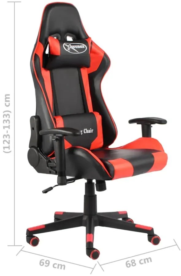 Czarno-czerwony fotel gamingowy - Zexo