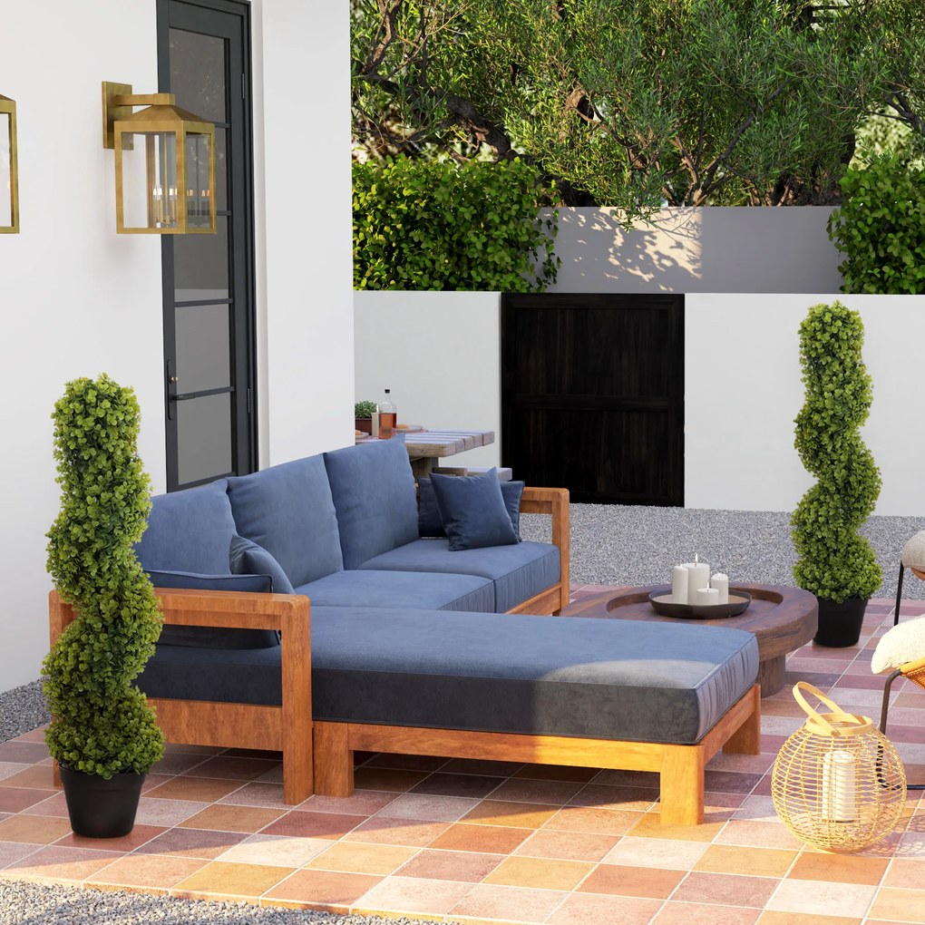 HOMCOM Zestaw 2 Dekoracyjnych Roślin, Sztuczne Rośliny w Doniczkach, Sztuczna Zielenina do Domu, Wewnątrz, Na Zewnątrz, 90 cm, Zielone