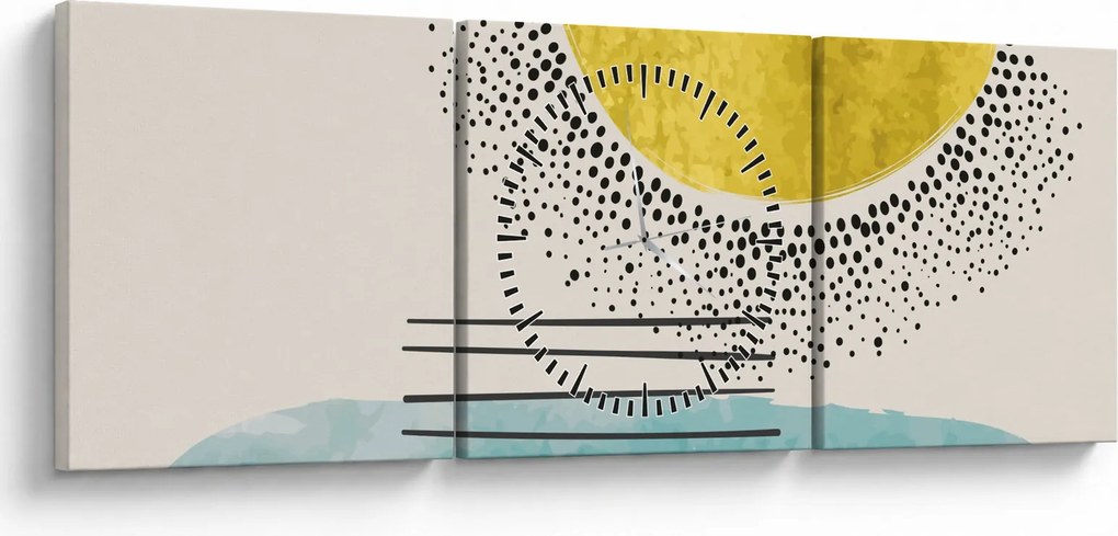 Obraz - Abstrakcyjny obraz plaży N⁰2 (z zegarem) (90x30 cm)