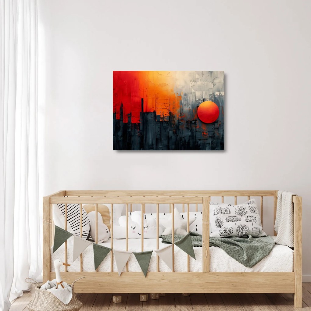 Obraz na szkle - Abstrakcyjny obraz miasta (70x50 cm)