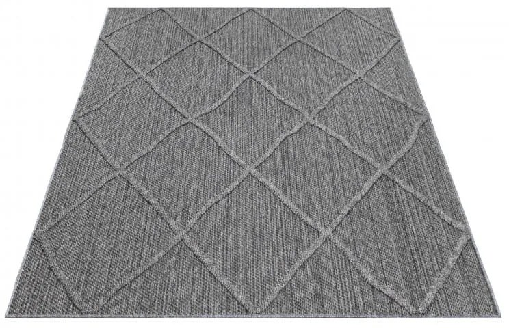 Dywan zewnętrzny sznurkowy Patara Romby szary 80 cm x 150 cm