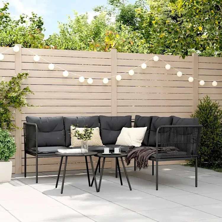 Narożna sofa ogrodowa czarna - Niwa