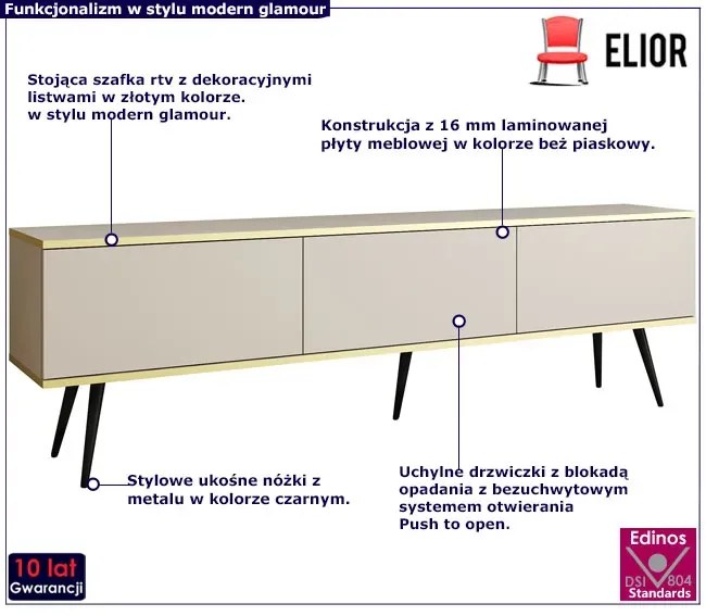 Stojąca szafka na TV beż piaskowy + czarny - Ormond 9X