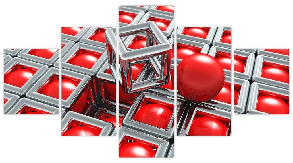 Obraz - 3D metaliczna abstrakcja (125x70 cm)