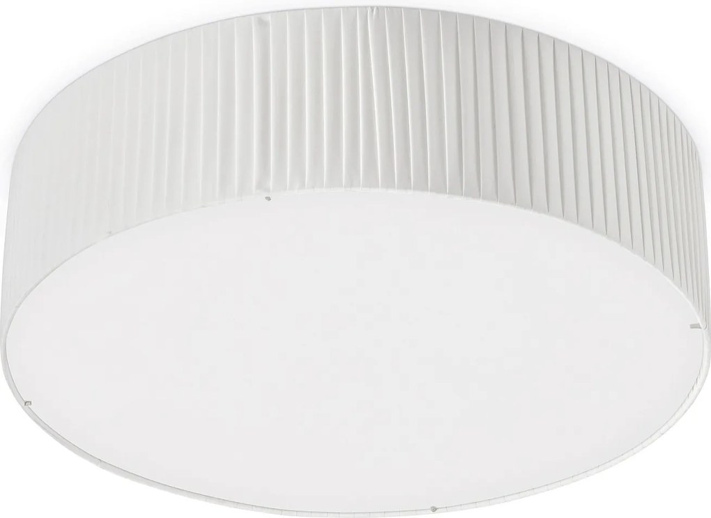 Lampa sufitowa VORADA w stylu nowoczesnym - g?. ø60 cm - LED COB AC 25W - 3540 lm Y 3K - IP20 - syntetyczny plisowany klosz wst?gowy - stal i biel