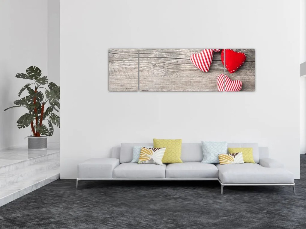 Obraz - Serca (170x50 cm)