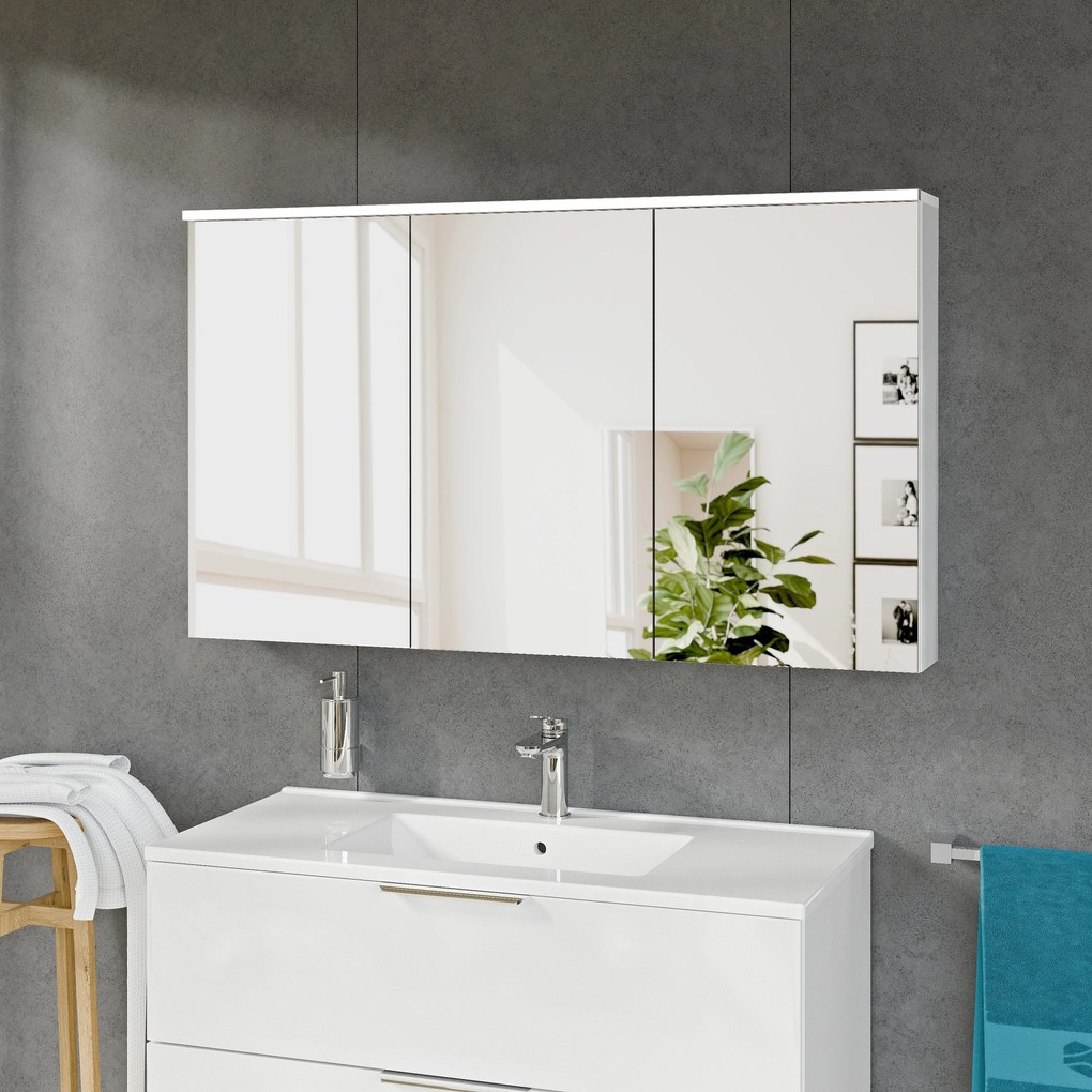 Szafka łazienkowa SOLO z oświetleniem LED i lustrem 120 cm