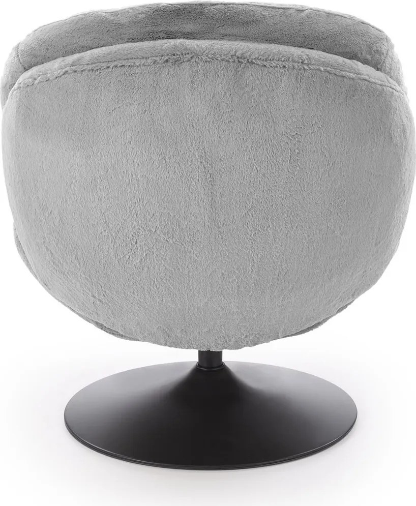 Obrotowy fotel wypoczynkowy z pluszowej tkaniny Shell Halmar