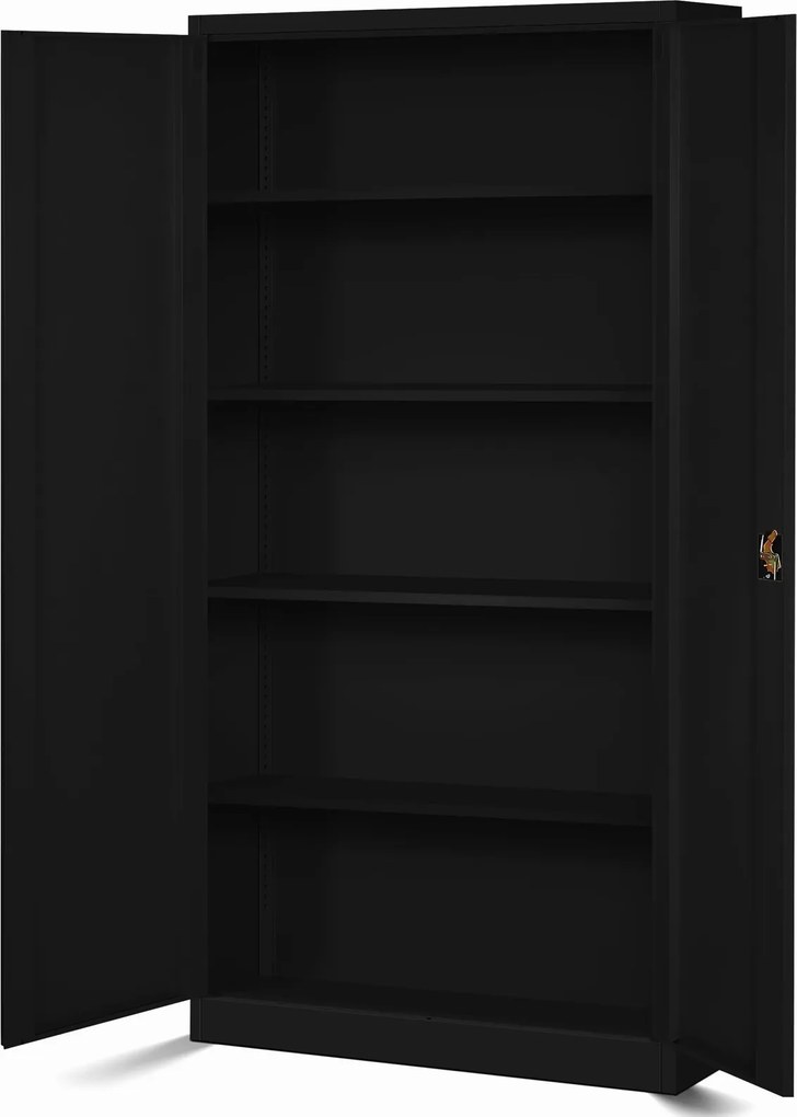 Szafa biurowa na akta wysoka Jan H 90x40x195 cm czarna