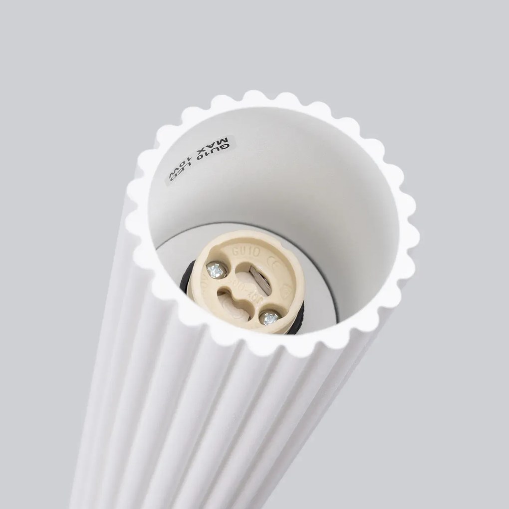 Plafon KARBON 30 biały ryflowany SOLLUX LIGHTING