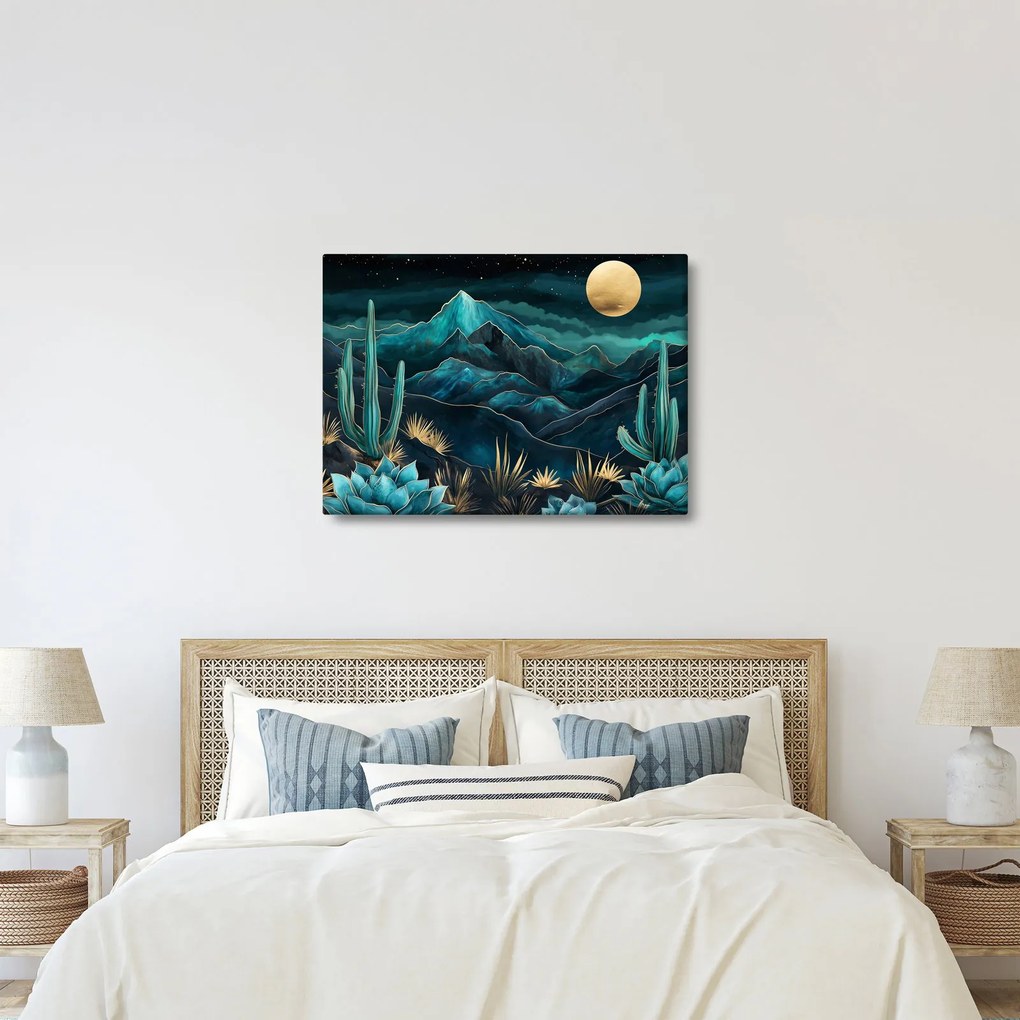 Obraz - Turkusowa noc (70x50 cm)