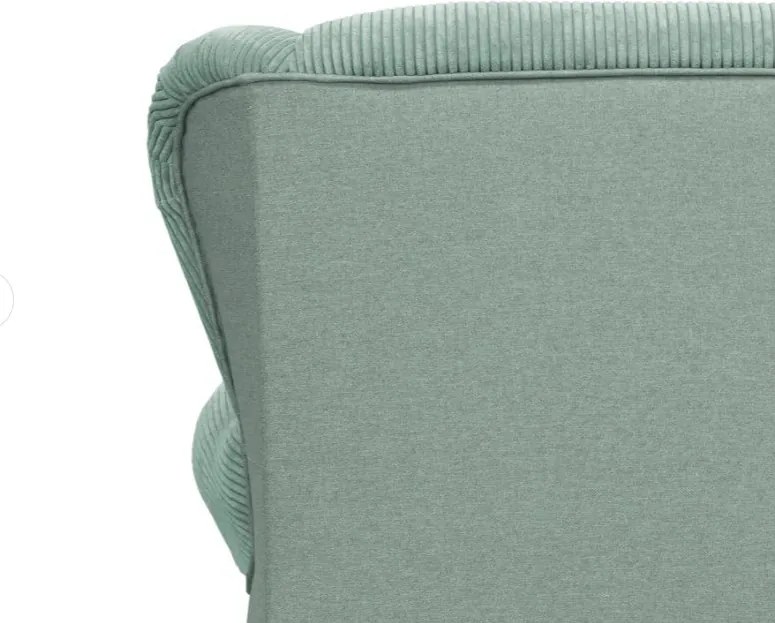Miętowy sztruksowy fotel Lord – Ropez