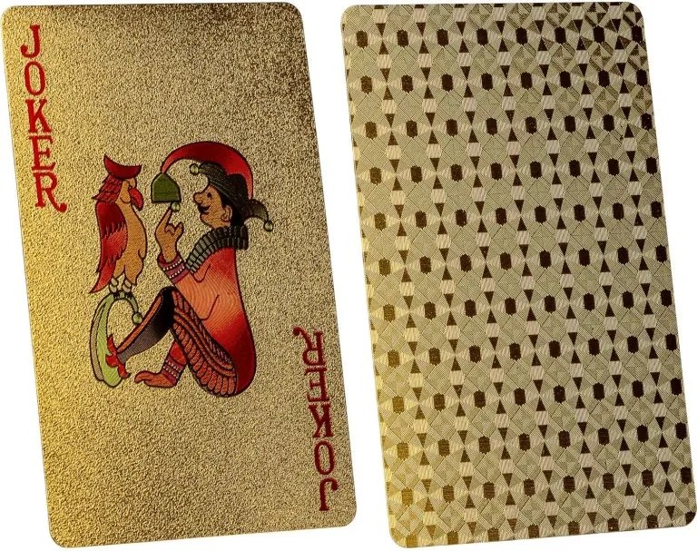 Karty pokerowe plastikowe - złote
