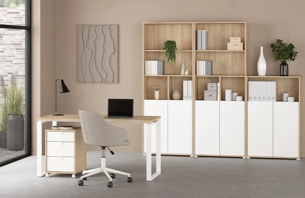 Kontenerek na kółkach 3 szuflady Sign jackson hickory/biały mat