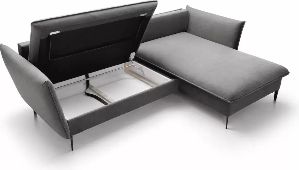 Narożnik Kaspian rozkładany z pojemnikiem na pościel funkcja spania 224x139 cm nowoczesny sofa rogowa