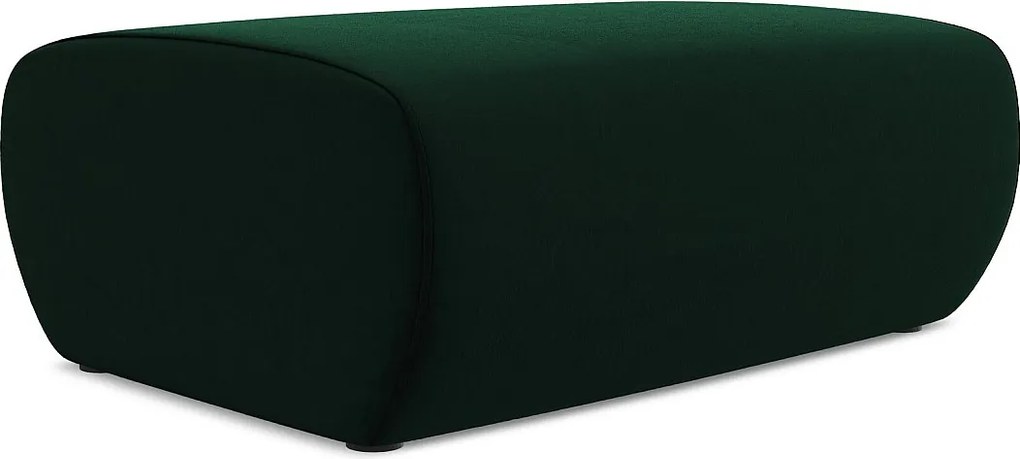 Pufa - z tkaniny welwetowej - butelkowa zieleń - NANEA