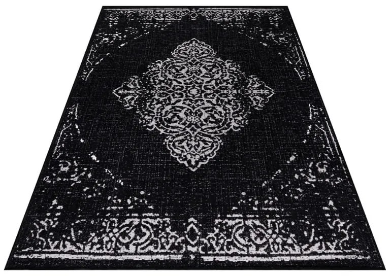 Dywan zewnętrzny Sunny ornament czarny 140 cm x 200 cm