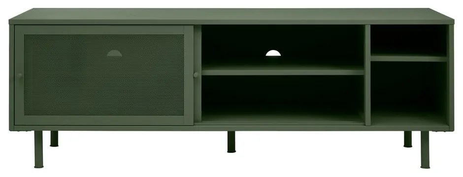 Ciemnozielona metalowa szafka pod TV 160x55 cm Veep – Unique Furniture