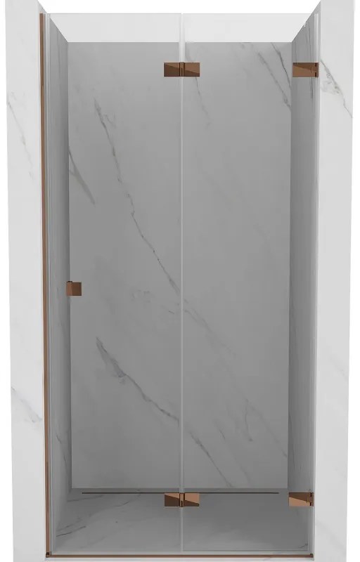 Mexen Lunar-F drzwi prysznicowe składane prawe 75 cm, transparent, różowe złoto - 836-075-000-60-00-P