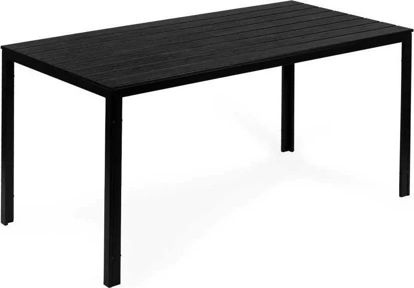Stół ogrodowy polywood dla 6 osób Sorelia 156x78 cm, czarny