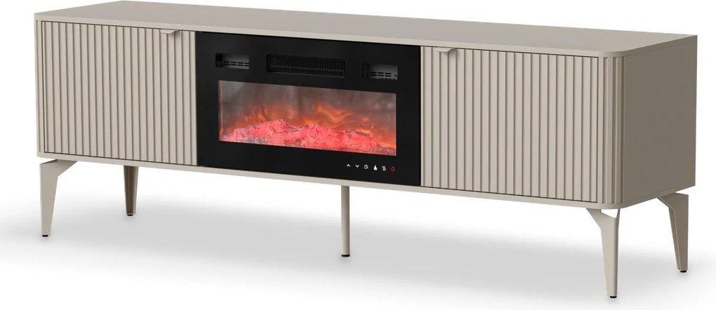 Stolik pod telewizor z kominkiem Beluci RTV-1 Halmar, kaszmir