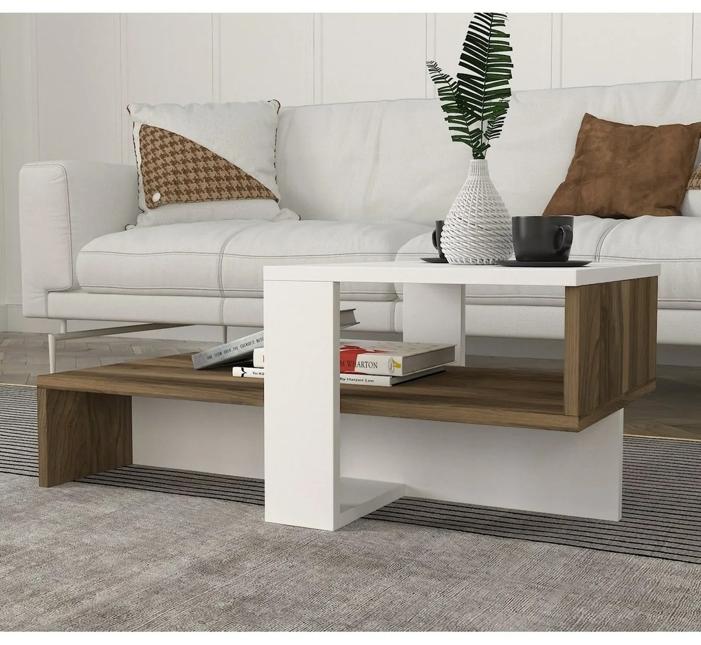 Stolik konferencyjny Chain White and Walnut