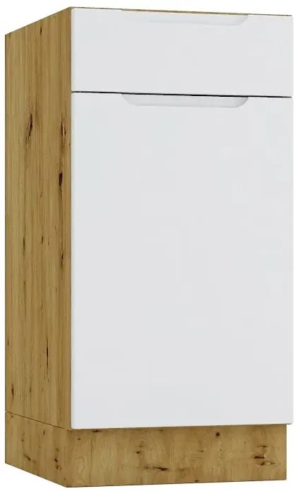 Szafka dolna z szufladą 40 cm dąb artisan + szary - Orfa 5X