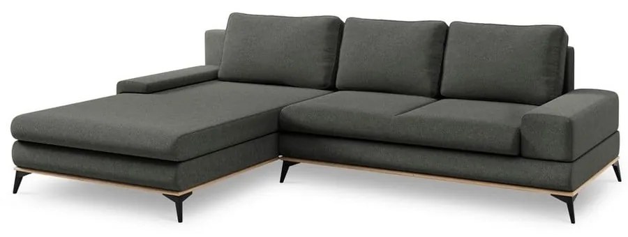 Ciemnoszary rozkładany narożnik Windsor &amp; Co Sofas Planet, lewostronny