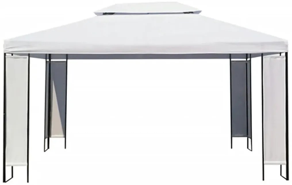 Białe zadaszenie ogrodowe z podwójnym daszkiem Z0-H22