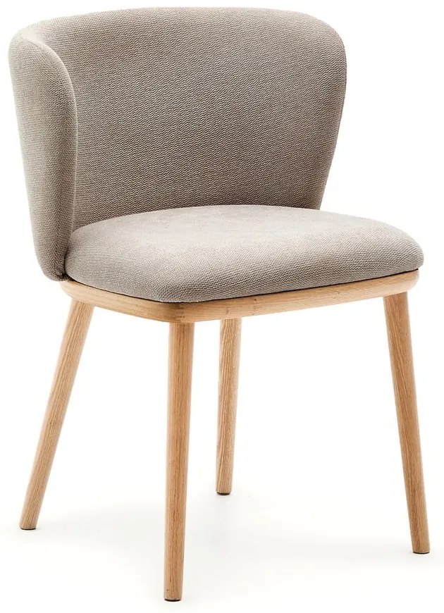 Jasnobrązowy tapicerowany fotel jadalniany Ciselia – Kave Home
