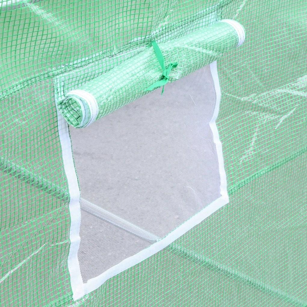 Outsunny tunel ogrodniczy szklarnia foliowa zielona 450Lx300Wx205H cm idealna do uprawy roślin | Aosom PL