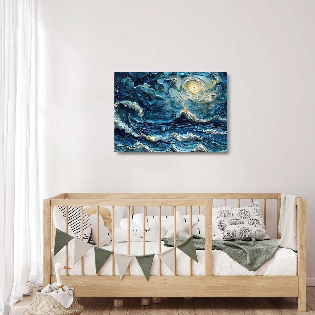 Obraz na szkle - Malowanie nieba i morza (70x50 cm)
