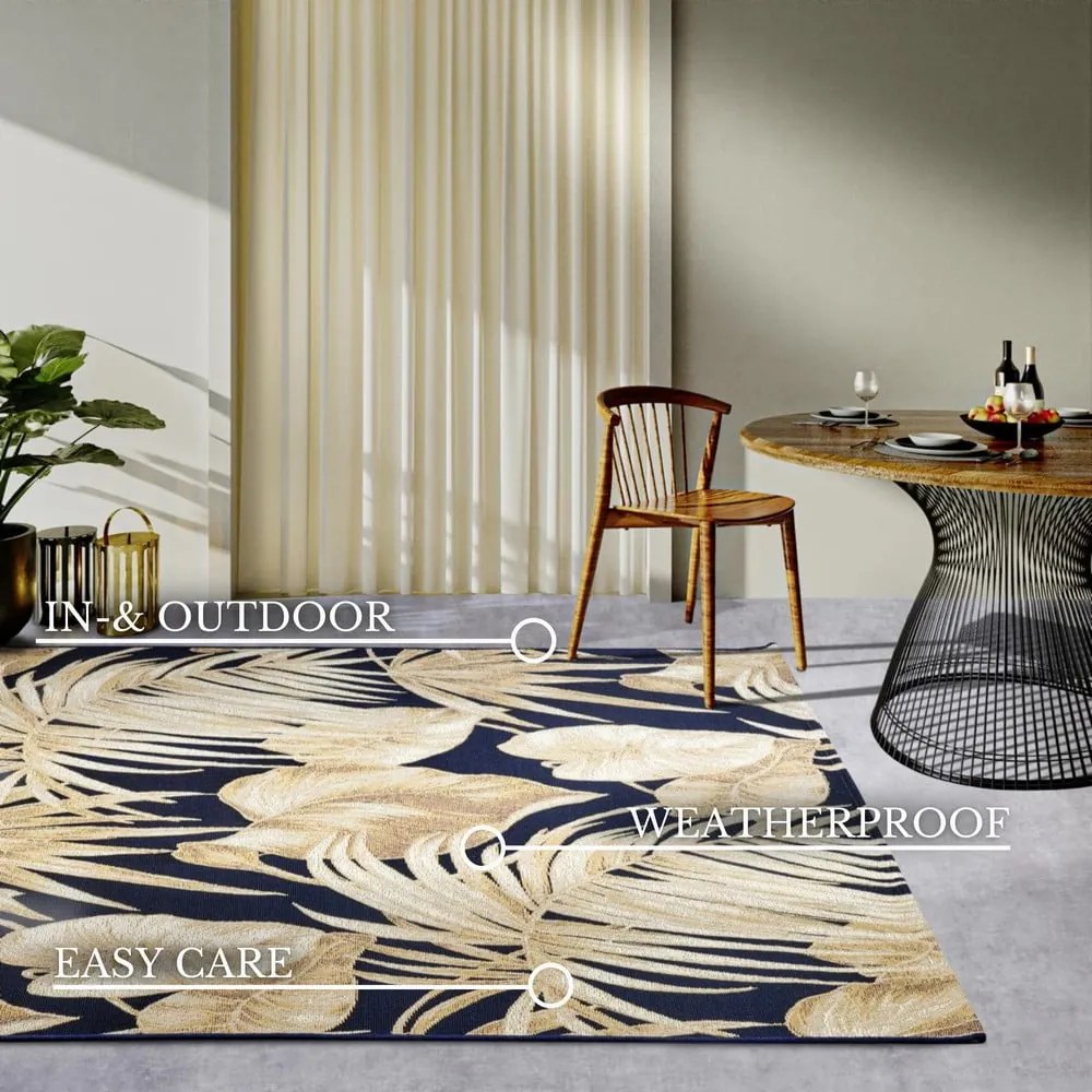 Dywan odpowiedni na zewnątrz w ciemnoniebiesko-złotym kolorze 200x285 cm Oktavie – Villeroy&amp;Boch