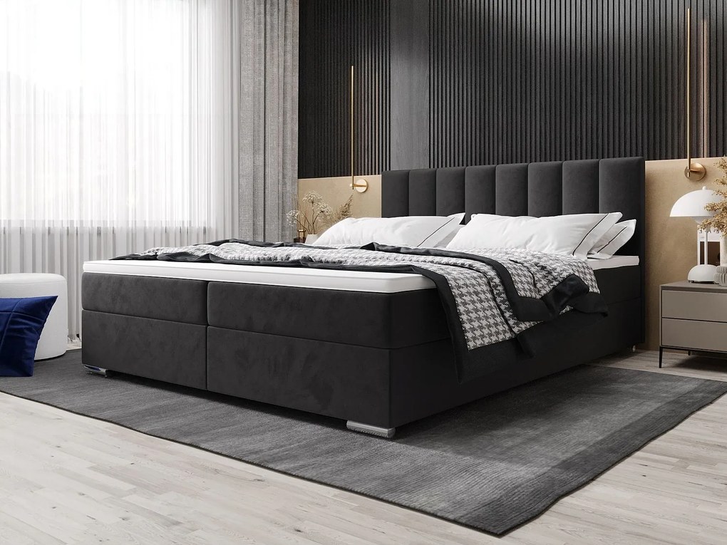 BEDANTE Łóżko kontynentalne ZILANO2 180x200 Itaka 27 Ciemnoszary
