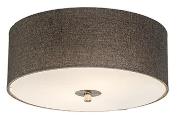 Rustykalna lampa sufitowa taupe 30 cm - Drum Jute Nowoczesny Oswietlenie wewnetrzne