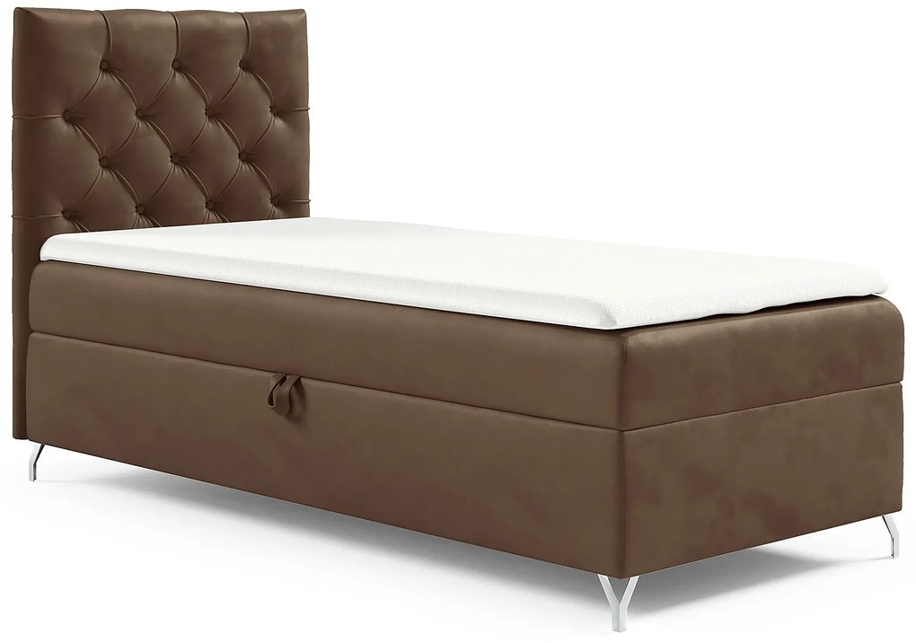 Brązowe łóżko kontynentalne z pikowaniem 3 rozmiary F5-F80