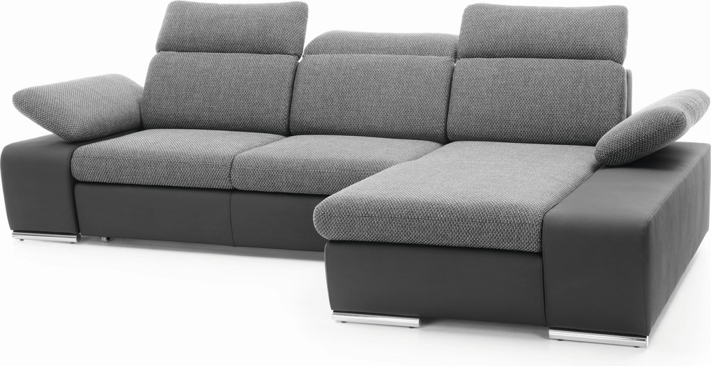 Masseno Narożnik TRENTO z funkcją spania i pojemnikiem na pościel Narozniki L, Rozkładana sofa - Szary, PUENTE 11