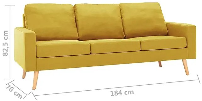 3-osobowa żółta sofa - Eroa 3Q