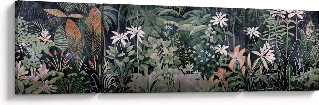 Obraz - Malowany wzór dżungli (170x50 cm)