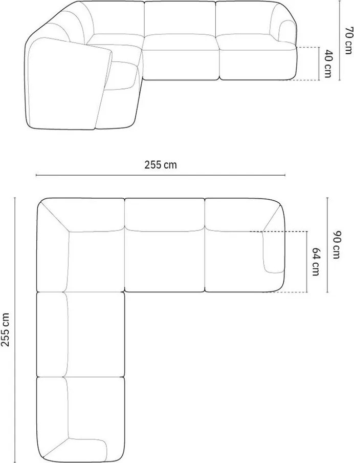 Jasnoszary sztruksowy narożnik Campi – Cosmopolitan Design