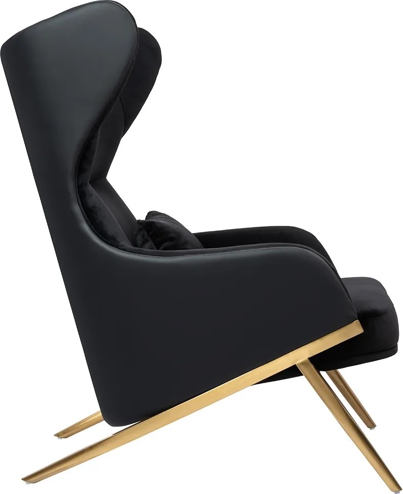 Welurowy fotel wypoczynkowy w stylu glamour Hampton Velvet